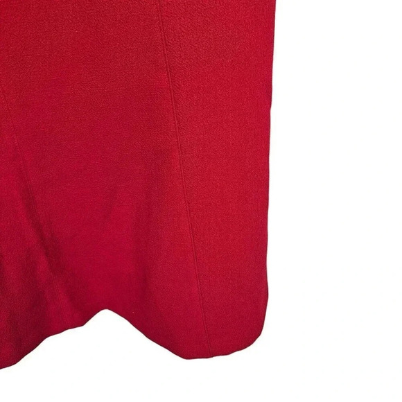 Chaps Red Polyester Crepe Cap Sleeve A Line Classic Dress Size 14 - Picture 7 of 10